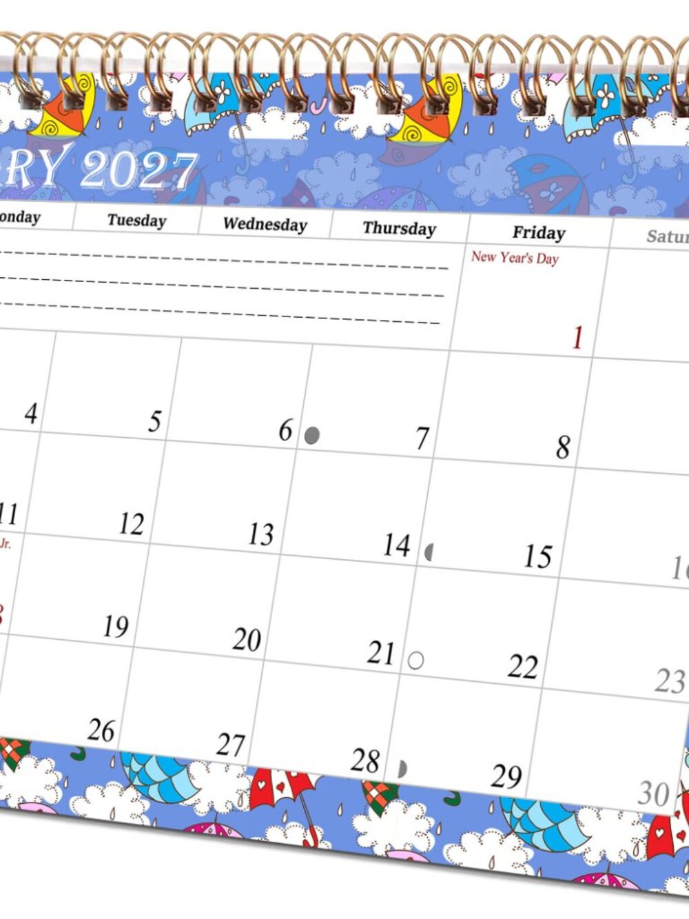 2027-12 Months Desk Calendar Desktop Planner with To-Do List & Notes 014